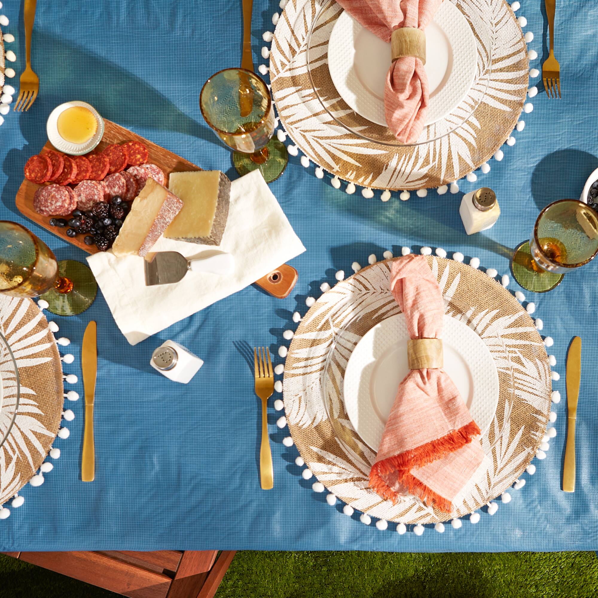 Solid Blue Vinyl Tablecloth 60" x 102"